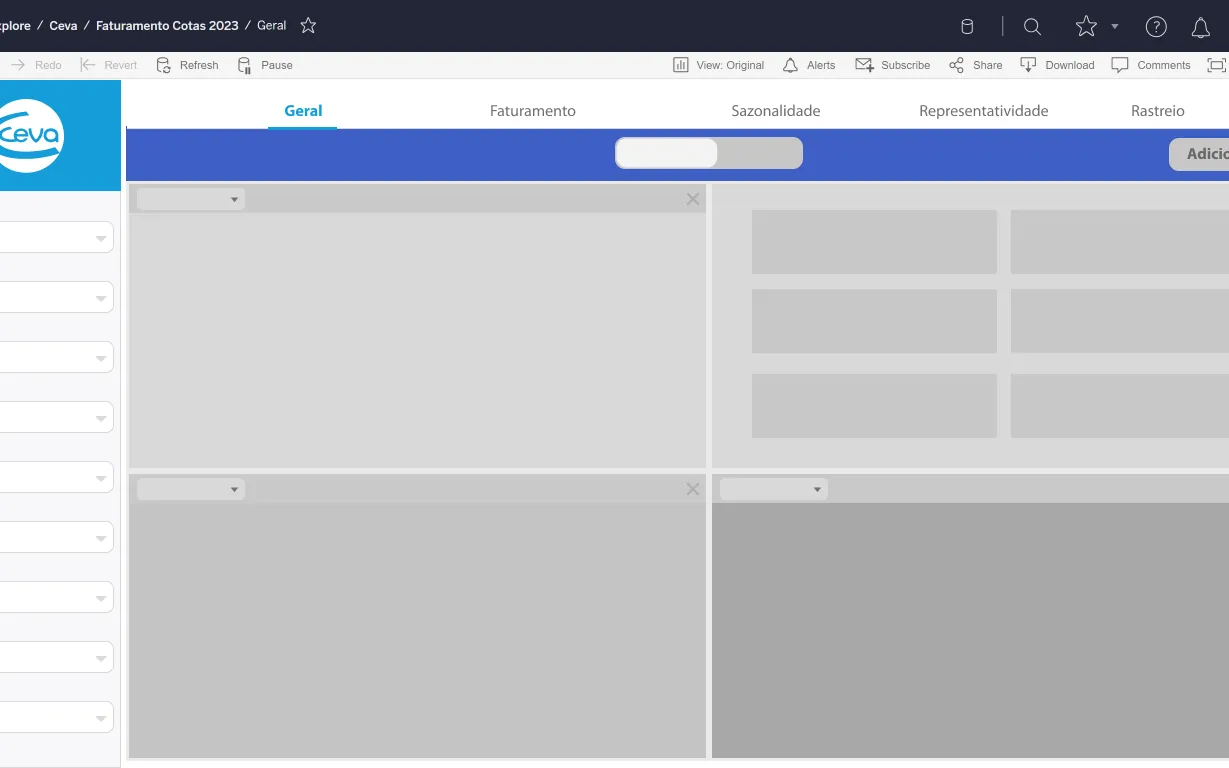 Dashboards de Vendas e Metas Ceva — Wireframe