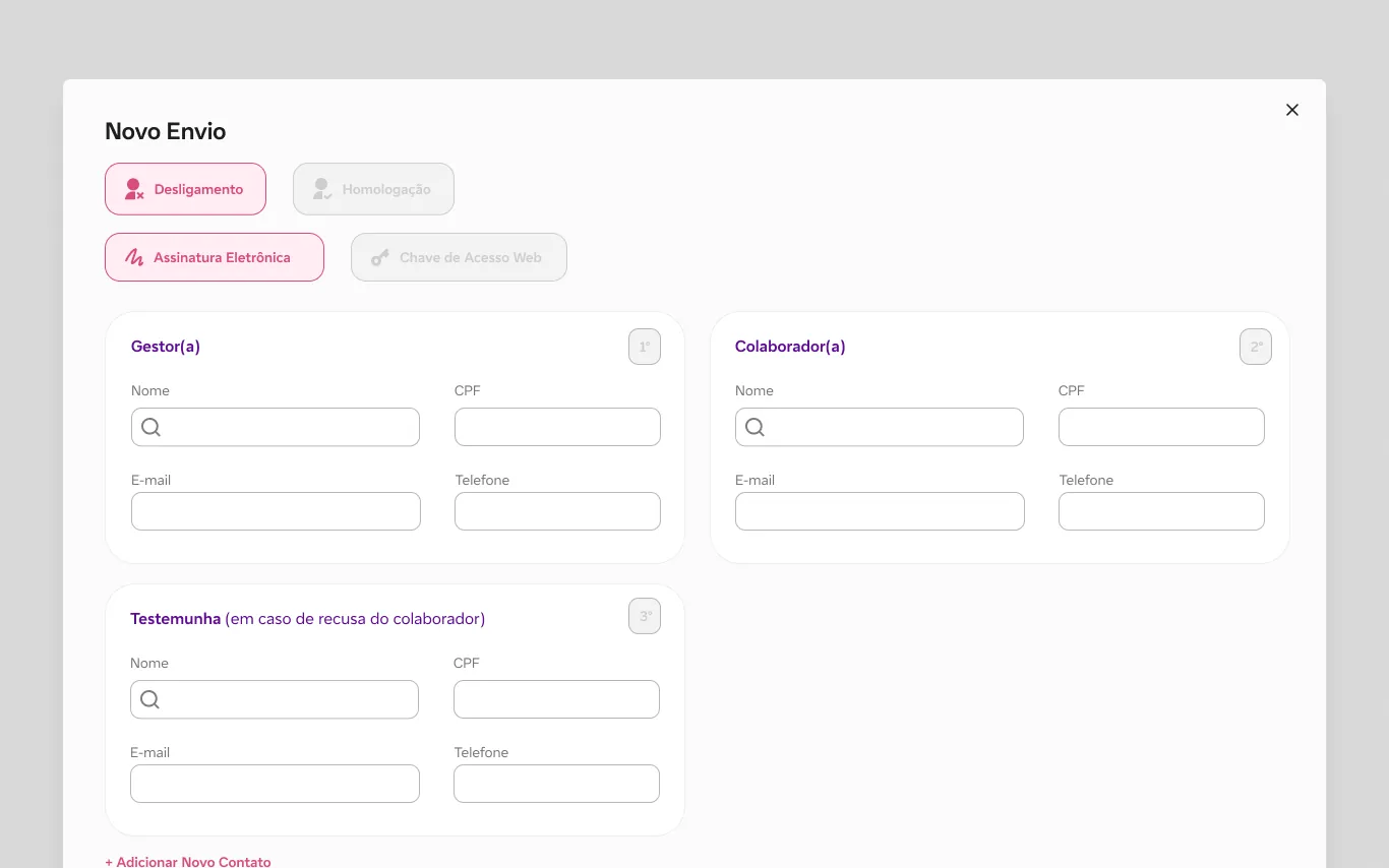 Plataforma de Assinatura Digital Vivo — Novo envelope — assinantes