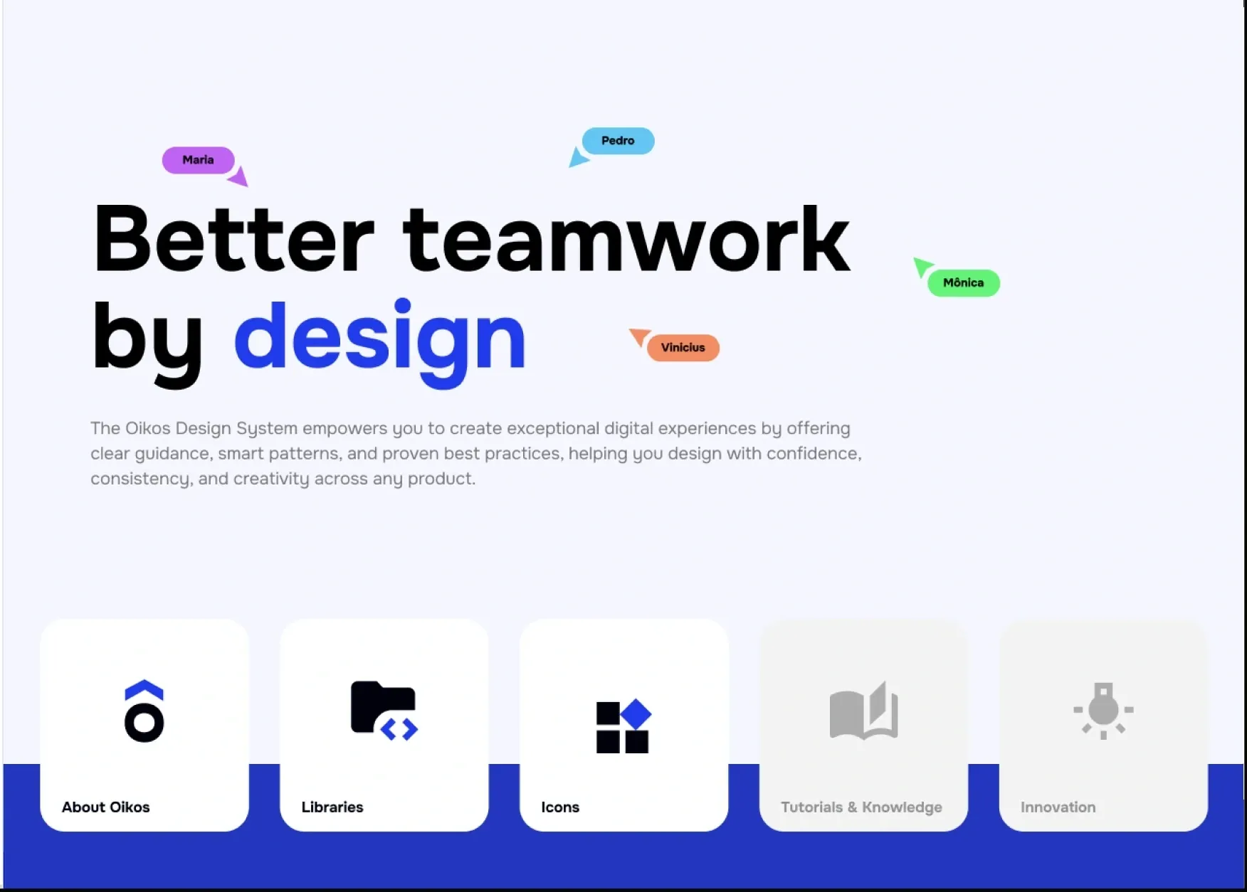 Design System OIKOS: UI final — home do Oikos