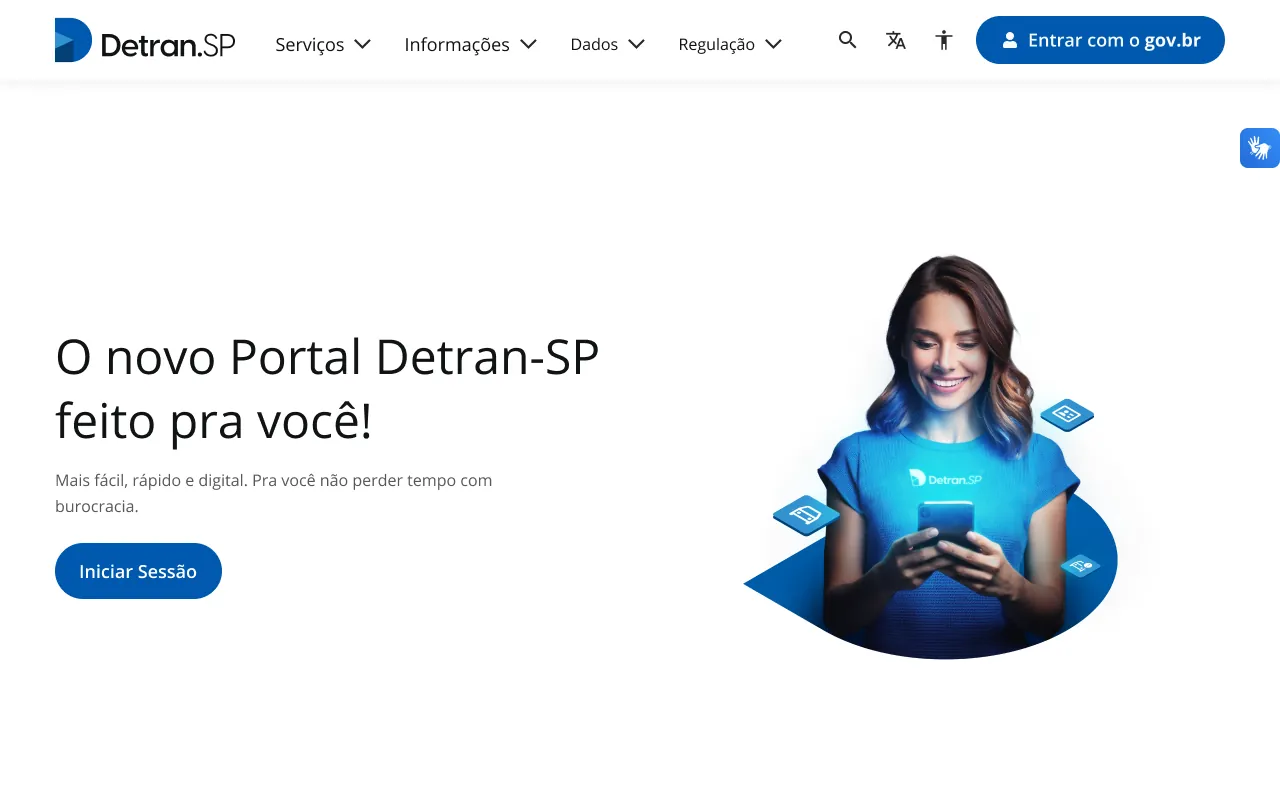 Portal Digital Detran-SP — capa do case de UX/UI